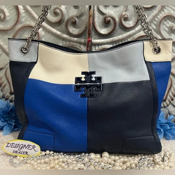TORY BURCH Britten Patchwork Tote RARE!! 💎💎💎 - Picture 4 of 16